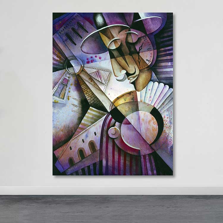 Quadro em Tela 100% Canvas Multicolor com Moldura de Madeira (3–4 cm) – 100 x 140 cm