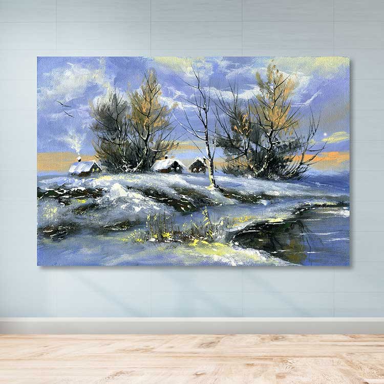 Tela Decorativa Multicolor 100x140 cm em Canvas com Moldura de Madeira (Esp. 3–4 cm)