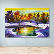 Tela Decorativa Multicolor em 100% Canvas 100x140 cm com Moldura de Madeira (3–4 cm)