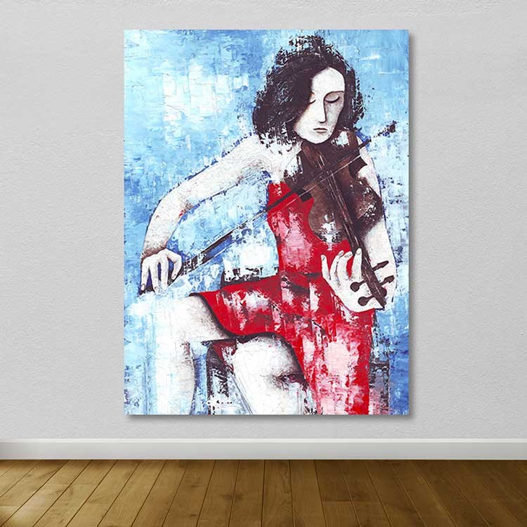 Quadro Decorativo em Canvas Multicolor 100 x 140 cm com Moldura de Madeira (3–4 cm)