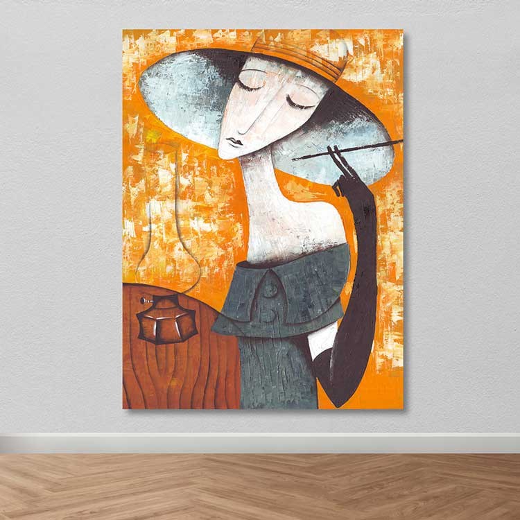 Tela Decorativa Multicolor 100x140 cm com Moldura em Madeira (100% Canvas)