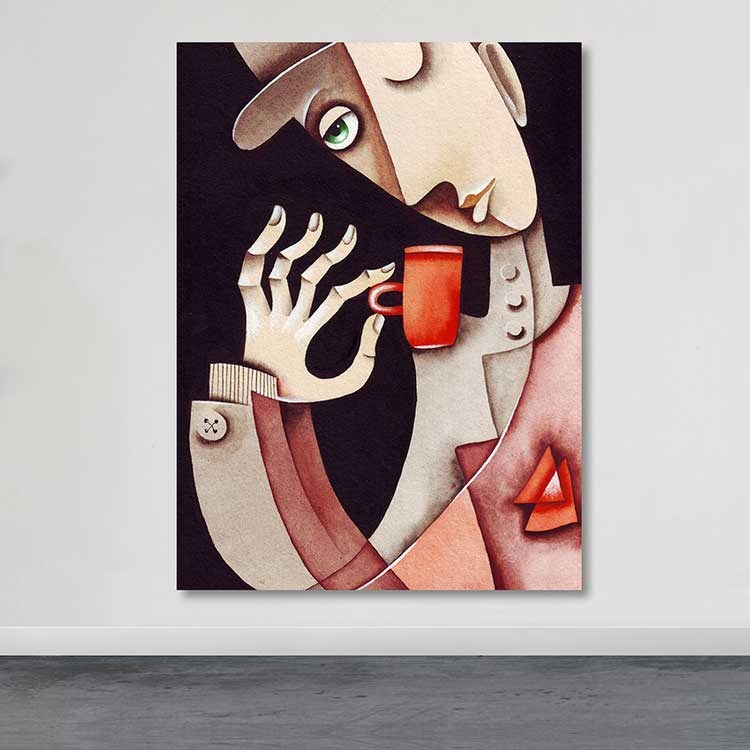 Quadro em Tela Decorativa Multicolor 100x140 cm com Moldura de Madeira (100% Canvas, Espessura 3–4 cm) – DEV03652100140