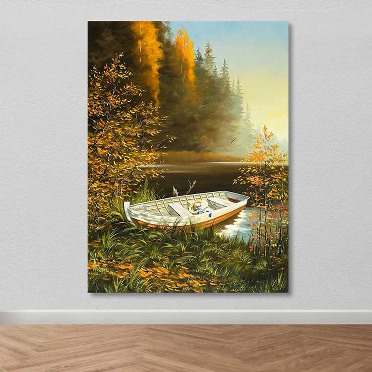 Quadro em Tela Decorativo Multicolor com Moldura de Madeira (3–4 cm) – 100 x 140 cm