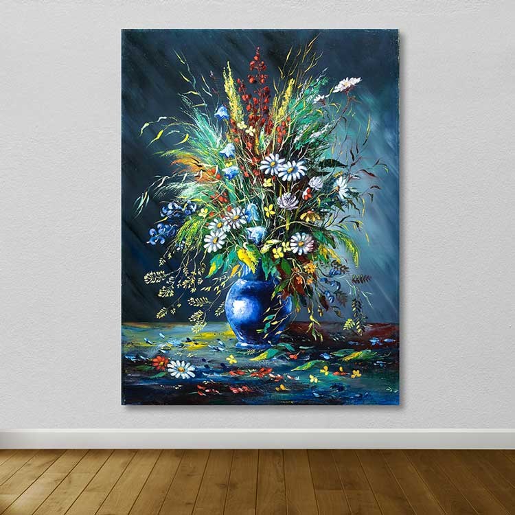 Tela Decorativa Multicolor 100x140 cm em 100% Canvas com Moldura de Madeira 3-4 cm