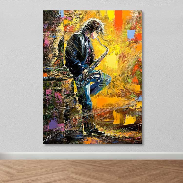 Quadro em Tela Decorativo Multicolor 100x140 cm com Moldura de Madeira (3–4 cm) – 100% Canvas