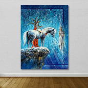 Quadro em Tela Decorativo Multicolor 100x140 cm com Moldura de Madeira (3–4 cm)