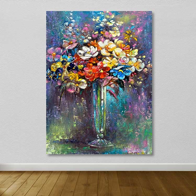 Quadro em Tela Decorativa Multicolor 100% Canvas com Moldura de Madeira (3–4 cm) 100 x 140 cm