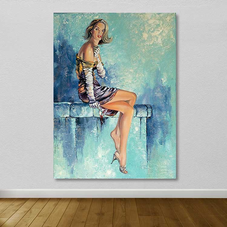 Quadro Decorativo em Tela Multicolor 100 x 140 cm com Moldura de Madeira (3–4 cm) – 100% Tela