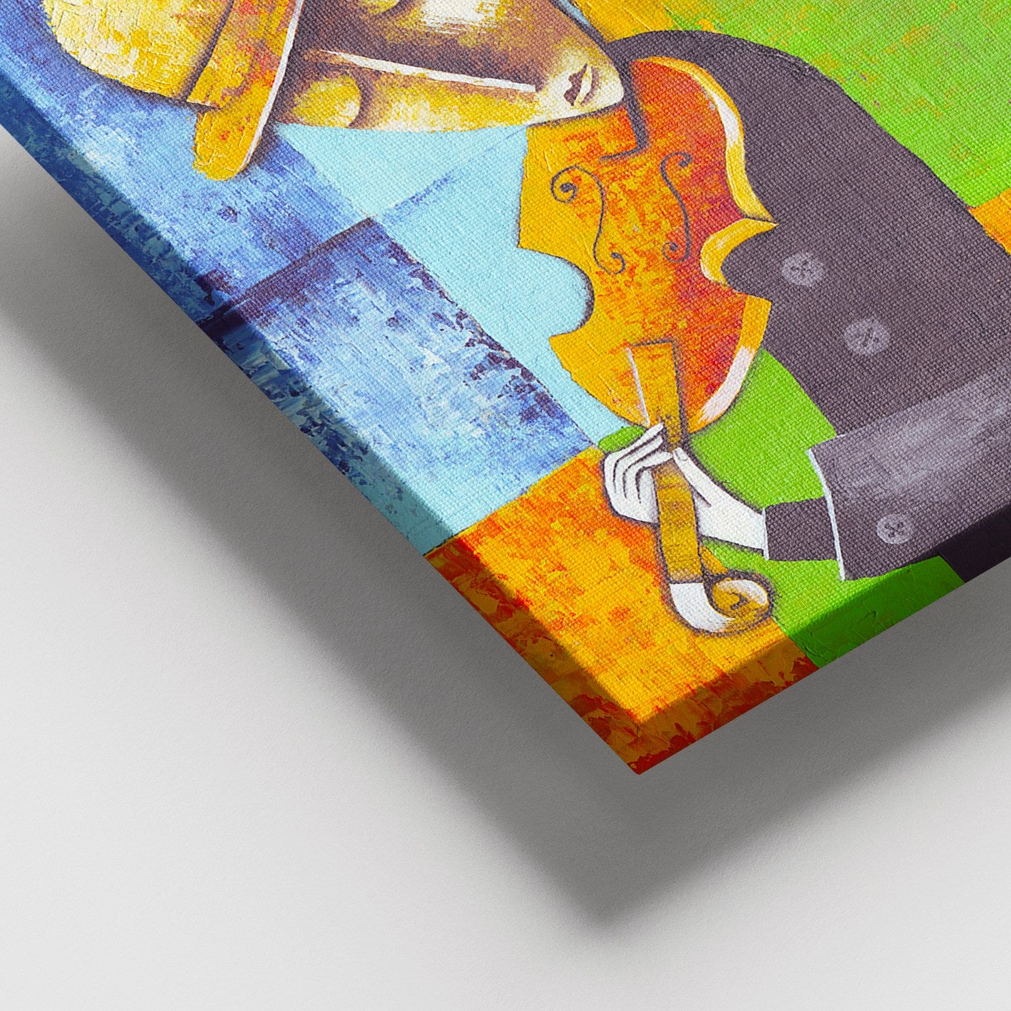 Quadro em Tela Decorativa Multicolor 100x140 cm com Moldura de Madeira (3–4 cm)