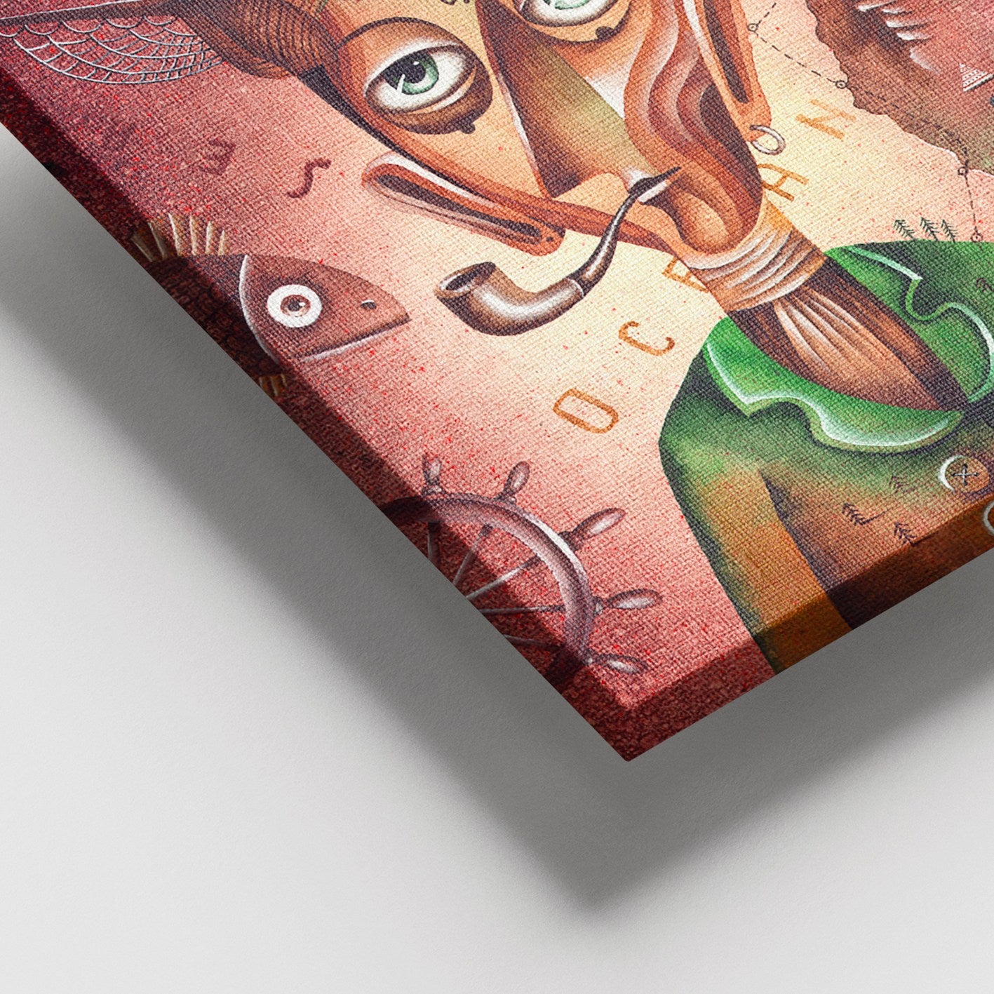 Quadro em Tela Decorativo Multicolor 100x140 cm, Canvas 100%, Moldura de Madeira (Espessura 3–4 cm) DEV03677100140