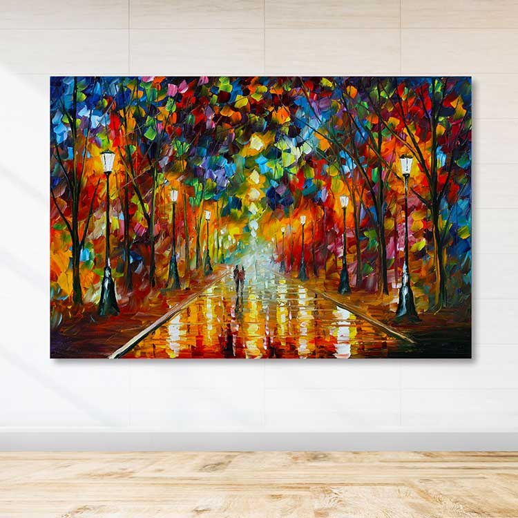 Tela Decorativa em Canvas Multicolor com Moldura de Madeira 100x140 cm