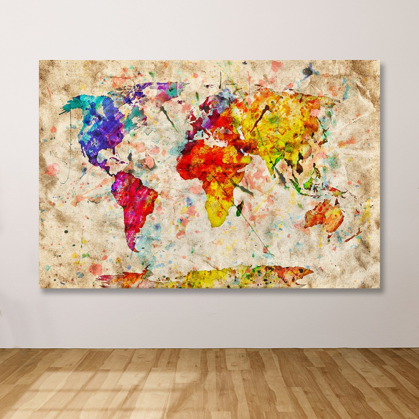 Quadro em Tela Decorativo Multicolor 100x140 cm com Moldura de Madeira (100% Canvas, 3–4 cm) – DEV6692