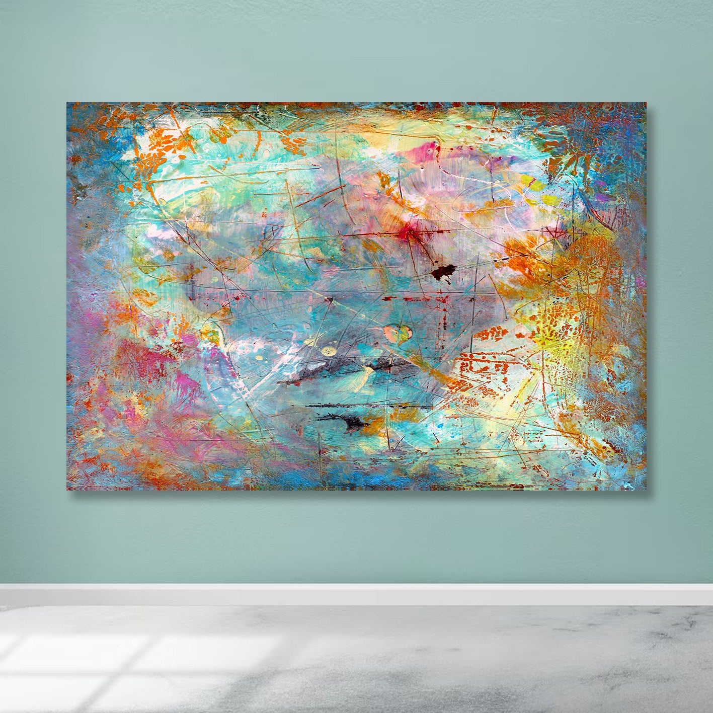 Tela Decorativa Multicolor 100x140 cm, 100% Canvas com Moldura de Madeira (3–4 cm) – DEV6696