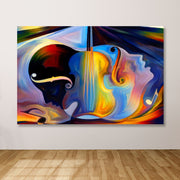 Quadro em Tela Decorativo Multicolor com Moldura de Madeira 100x140 cm