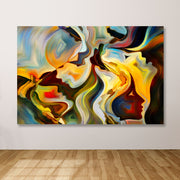 Quadro Decorativo em Tela 100% Canvas Multicolor 100x140 cm com Moldura 100% Madeira (3–4 cm)