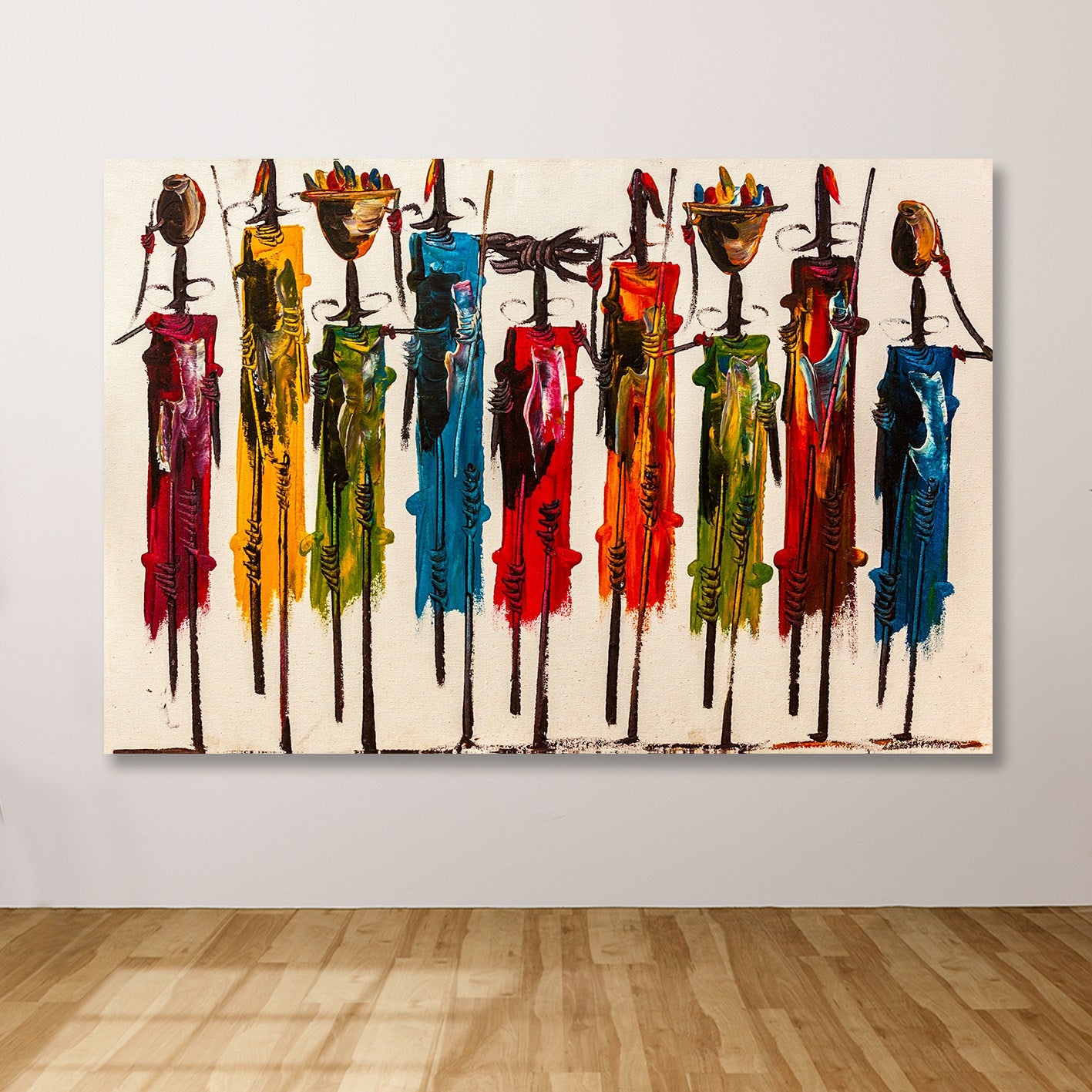 Quadro em Tela Decorativa Multicolor 100x140 cm | Canvas 100% com Moldura de Madeira (3–4 cm)