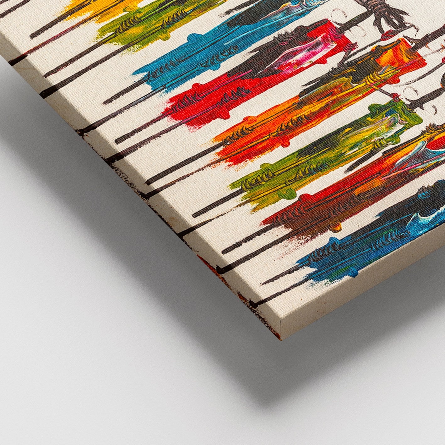 Quadro em Tela Decorativa Multicolor 100x140 cm | Canvas 100% com Moldura de Madeira (3–4 cm)