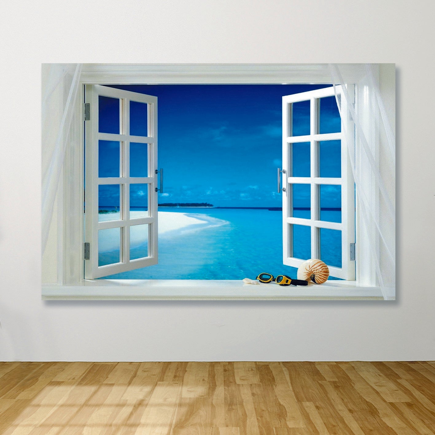 Quadro em Tela Decorativa Multicolor com Moldura de Madeira (3–4 cm) 100x140 cm – DEVFTR1013