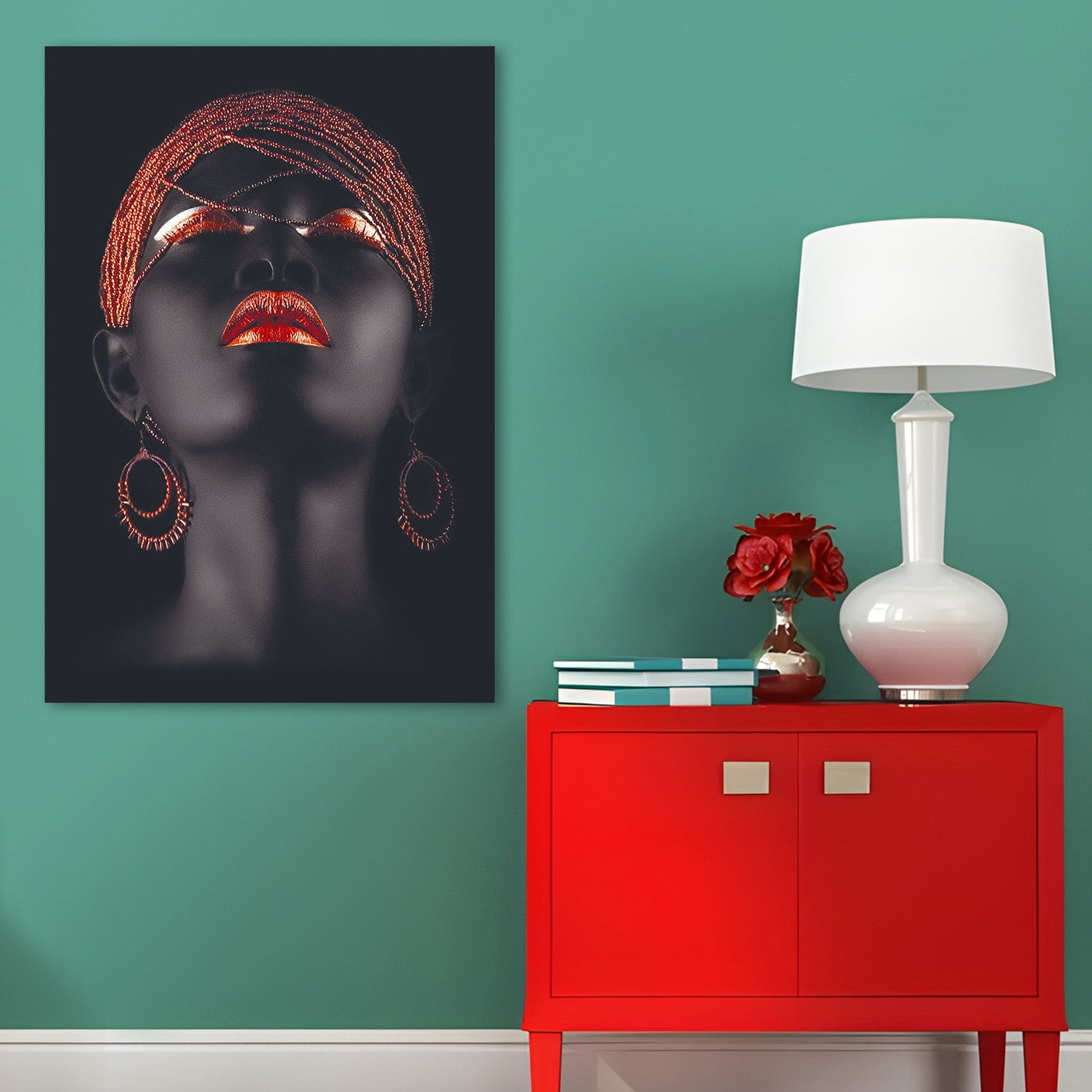 Quadro em Tela Decorativo Multicolor 100x140 cm com Moldura de Madeira (3–4 cm) – 100% Canvas