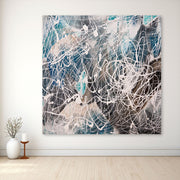 Quadro em Canvas Decorativo Multicolor 140 x 140 cm com Moldura de Madeira (3–4 cm) – DEV10699-140140