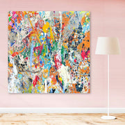 Quadro Decorativo em Tela Multicolor 140 x 140 cm – 100% Tela, Moldura de Madeira 3–4 cm