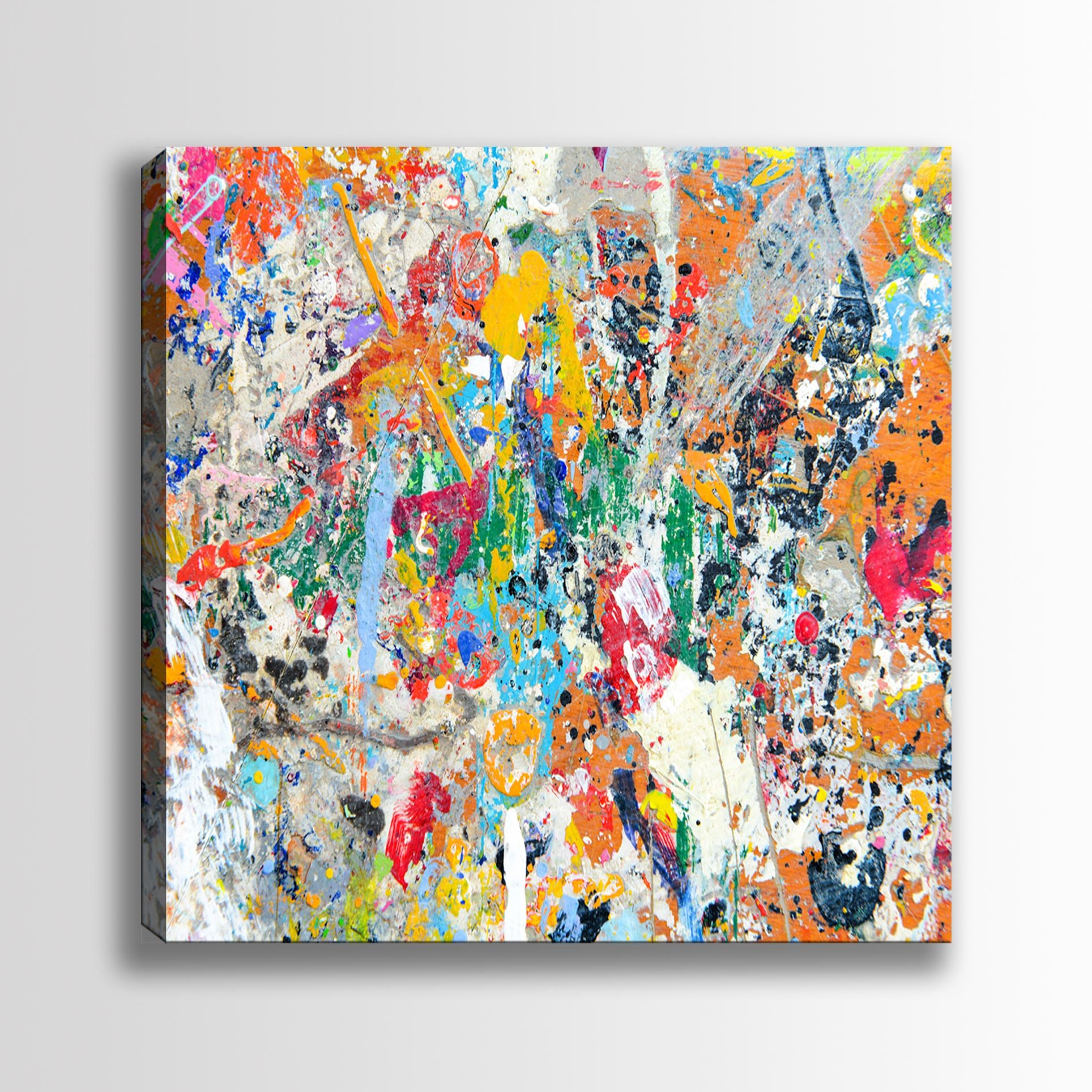 Quadro Decorativo em Tela Multicolor 140 x 140 cm – 100% Tela, Moldura de Madeira 3–4 cm