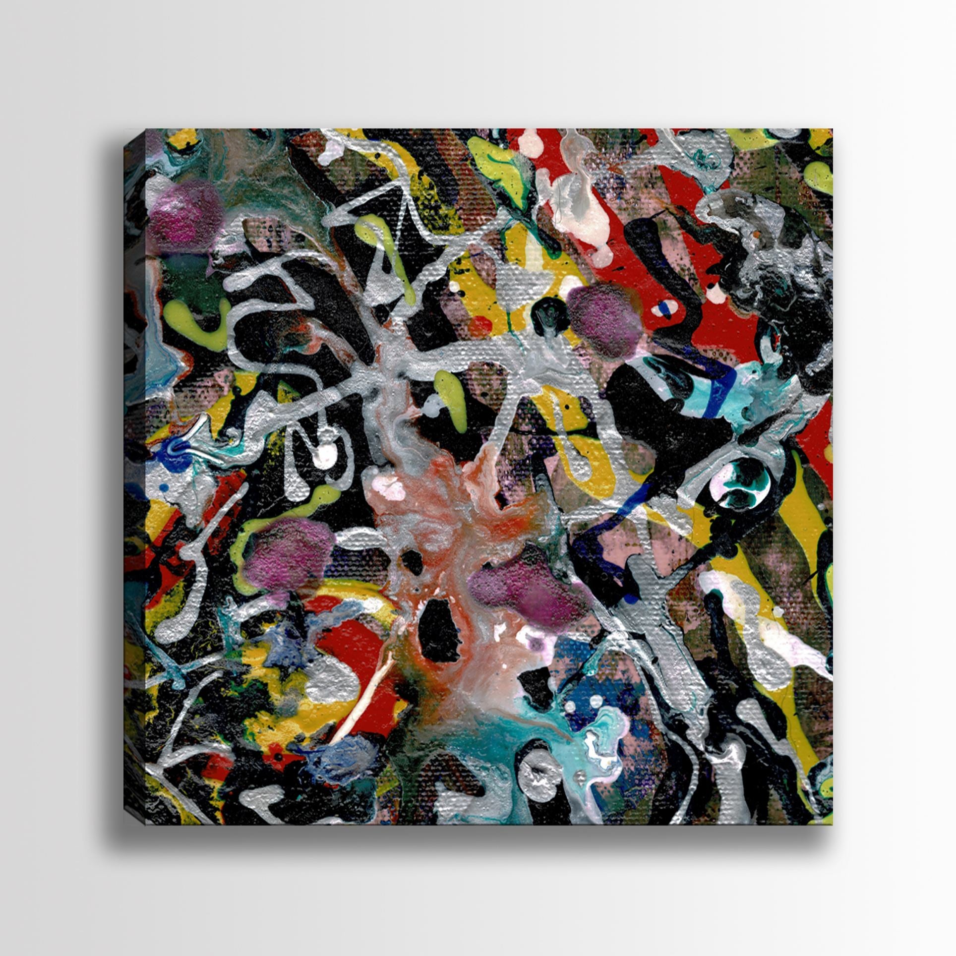 Quadro em Tela Decorativa Multicolor 140x140 cm – 100% Canvas com Moldura 100% Madeira (3–4 cm) | DEV10694-140140