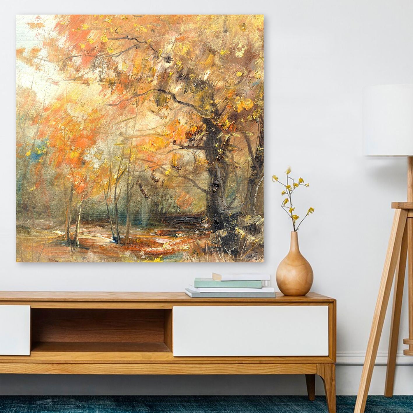 Quadro em Tela Decorativo Multicolor 140x140 cm – 100% Canvas com Moldura de Madeira (3–4 cm)