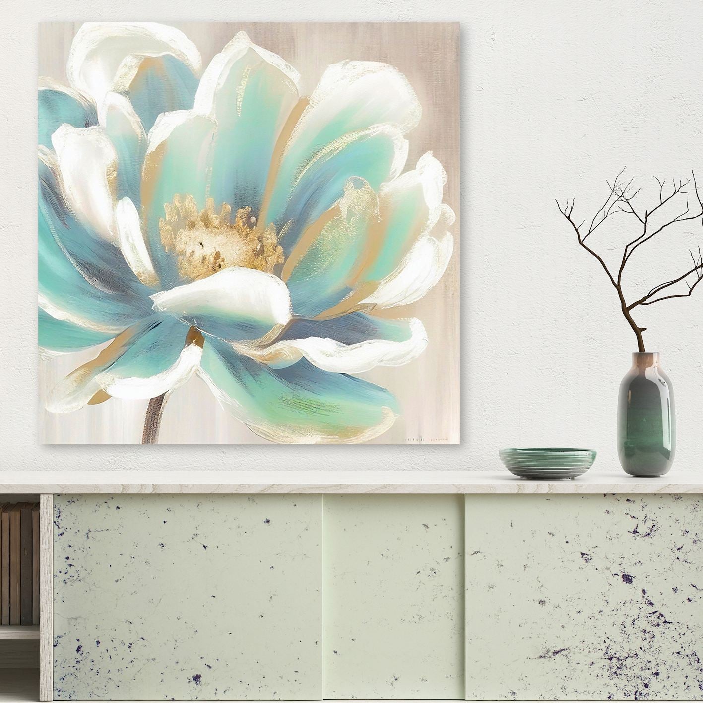 Quadro em Tela Decorativa Multicolor 140x140 cm | 100% Canvas, Moldura de Madeira 3–4 cm