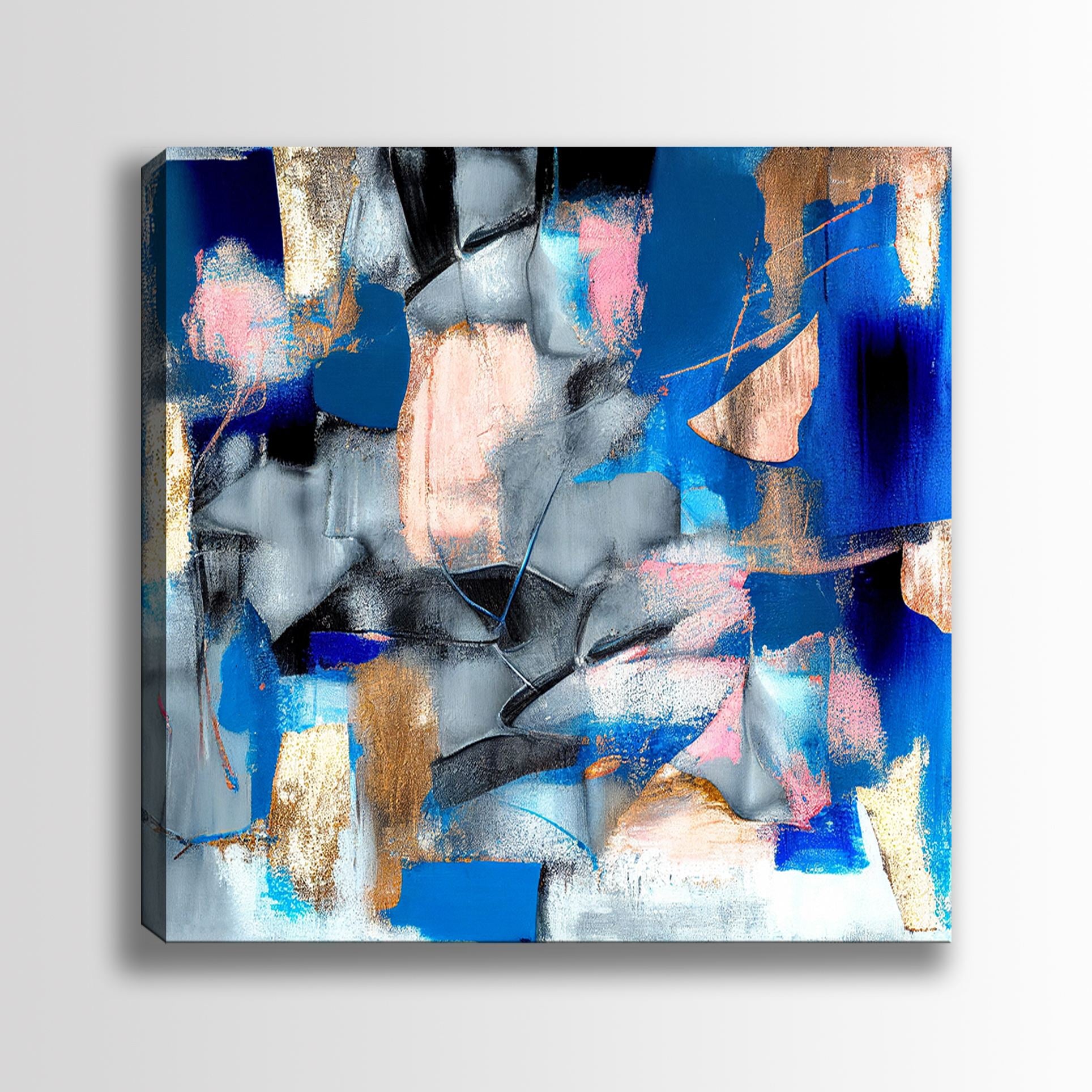 Quadro em Tela Decorativo Multicolor 140 x 140 cm — Canvas 100% com Moldura em Madeira (3–4 cm)