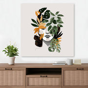 Quadro em Tela 100% Canvas Multicolor 140x140 cm com Moldura de Madeira