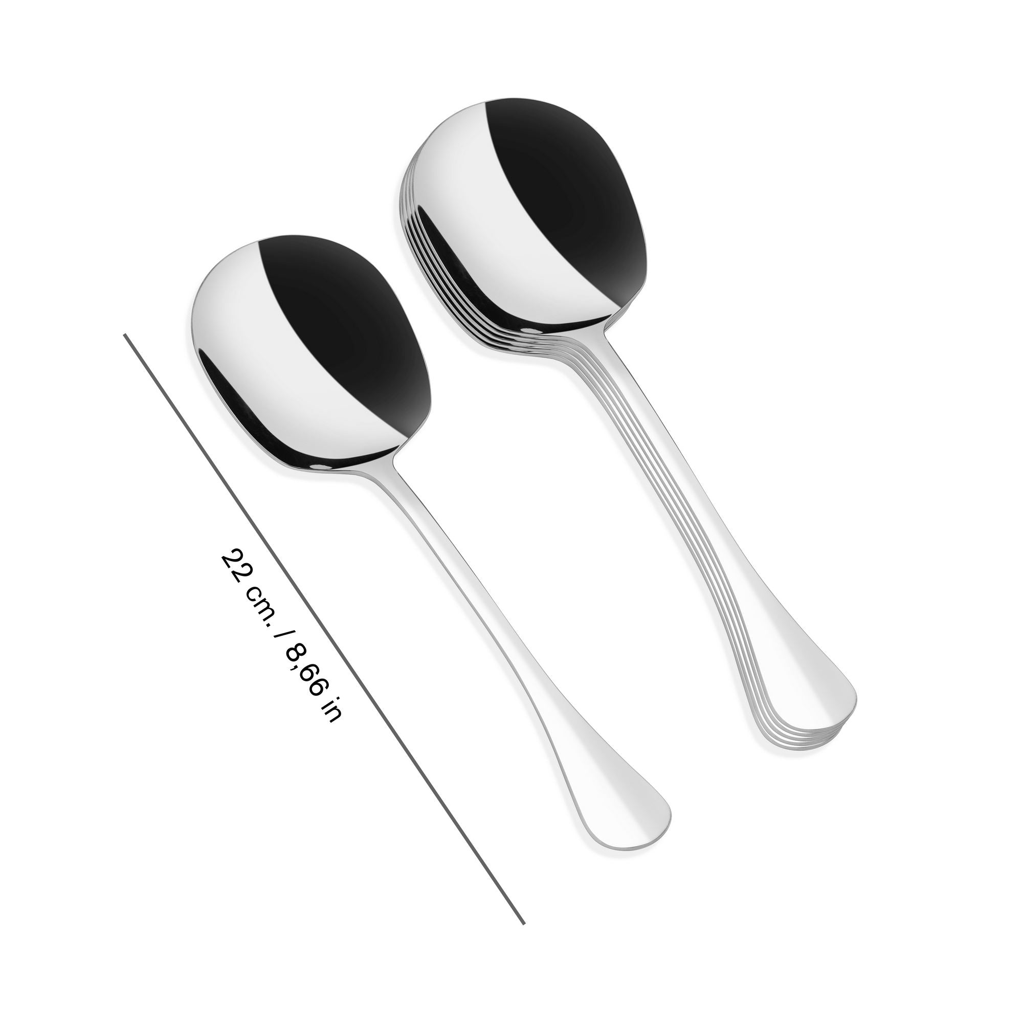 Conjunto de serviço em aço inoxidável – 22 x 6 cm – Cromado