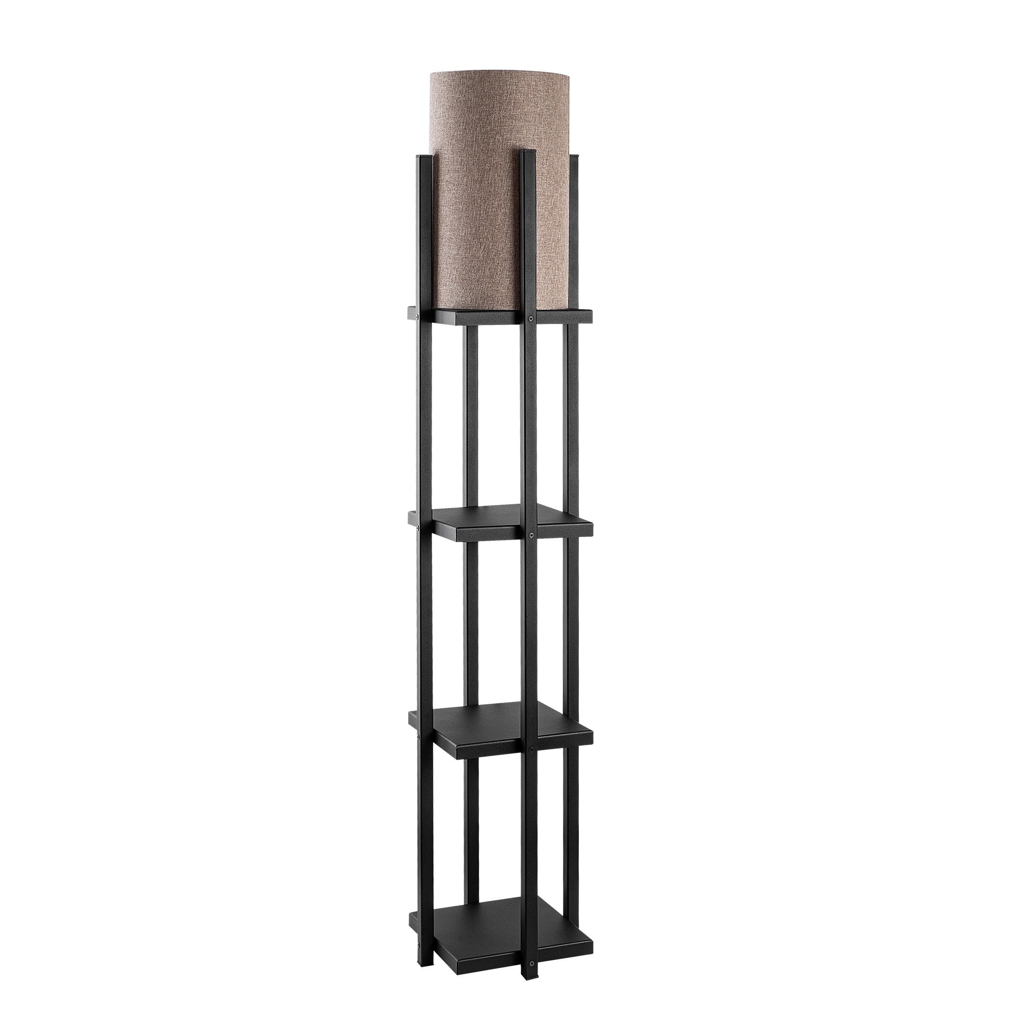 Candeeiro de Pé escandinava, corpo de metal preto, 130 cm de altura, cúpula de 20 cm, soquete E27, 40 W máx., cabo de 400 cm, iluminação elegante e funcional para espaços modernos