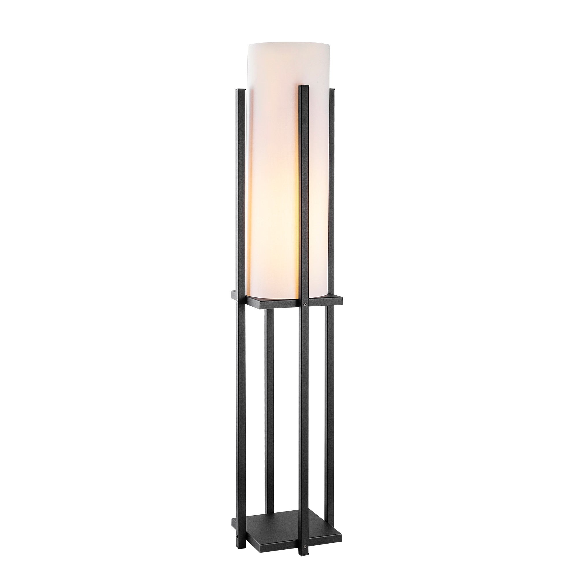 Candeeiro de Pé escandinava, corpo de metal preto, 130 cm de altura, cúpula de 20 cm, soquete E27, 40 W máx., cabo de 400 cm, iluminação elegante e funcional para espaços modernos