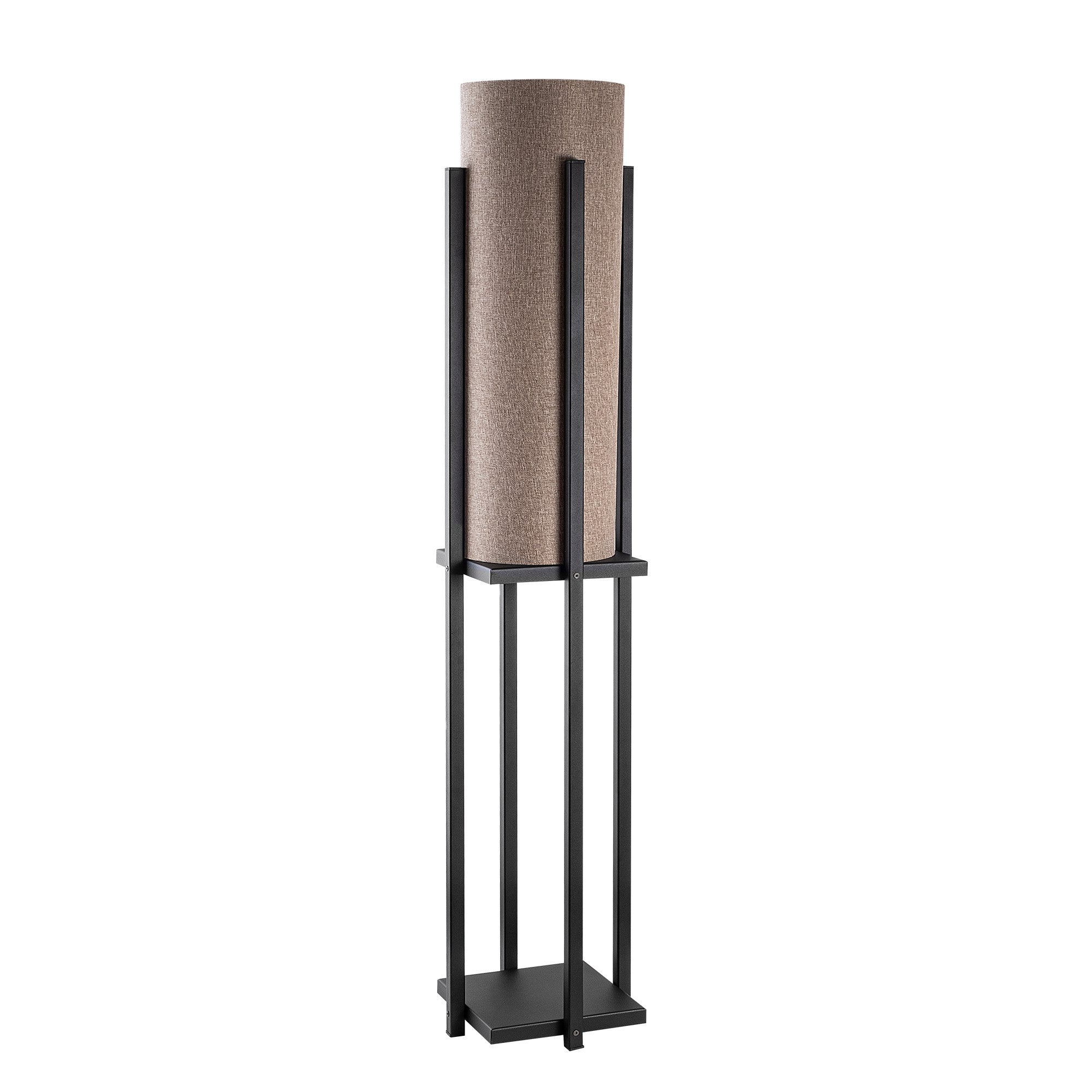 Candeeiro de Pé escandinava, corpo de metal preto, 130 cm de altura, cúpula de 20 cm, soquete E27, 40 W máx., cabo de 400 cm, iluminação elegante e funcional para espaços modernos