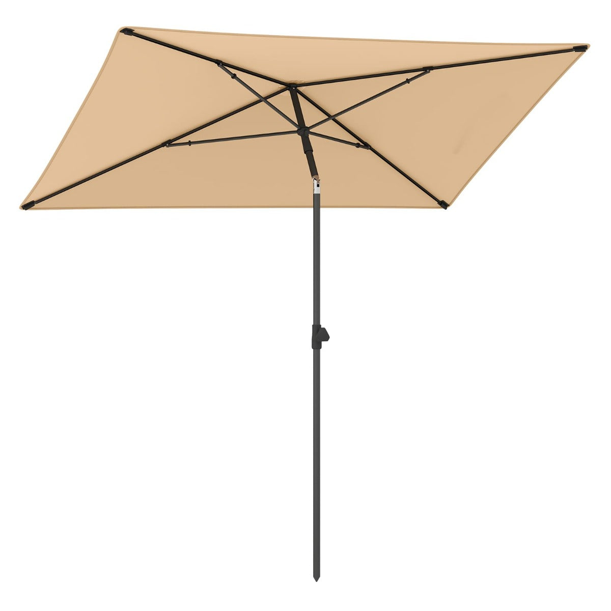 Guarda-Sol sem Base com Teto Inclinável e Botões de Pressão Toldo Portátil para Jardim com Bolsa de Transporte 213 x 140 cm Bege
