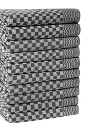 Conjunto de toalhas de cozinha – 40 x 60 cm – Antracite – Algodão e poliéster