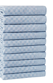 Conjunto de toalhas de cozinha – 40 x 60 cm – Azul claro – 80% algodão / 20% poliéster