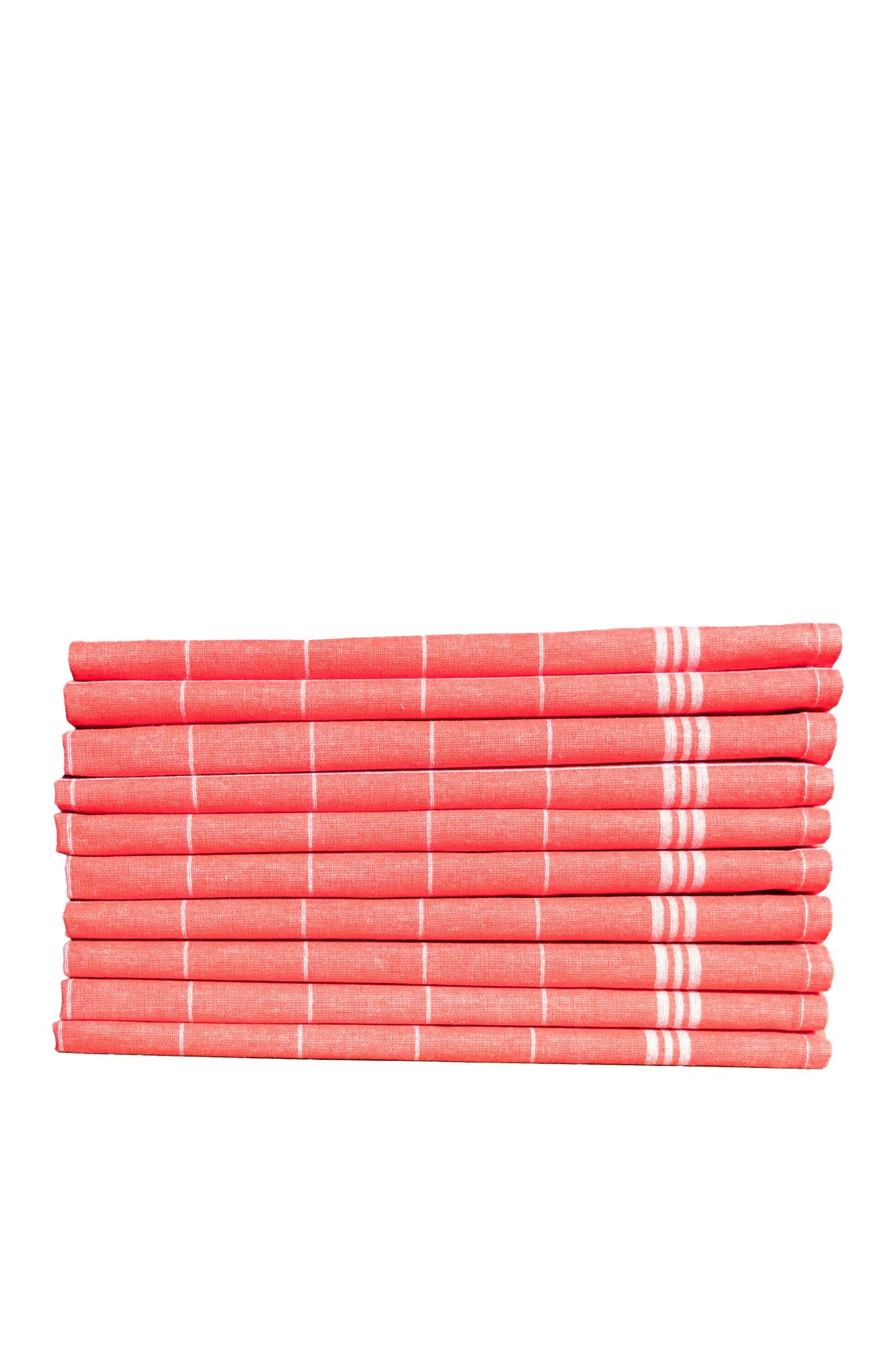 Conjunto de Toalhas de Cozinha – 50 x 70 cm – Vermelho e Branco – 100% Algodão