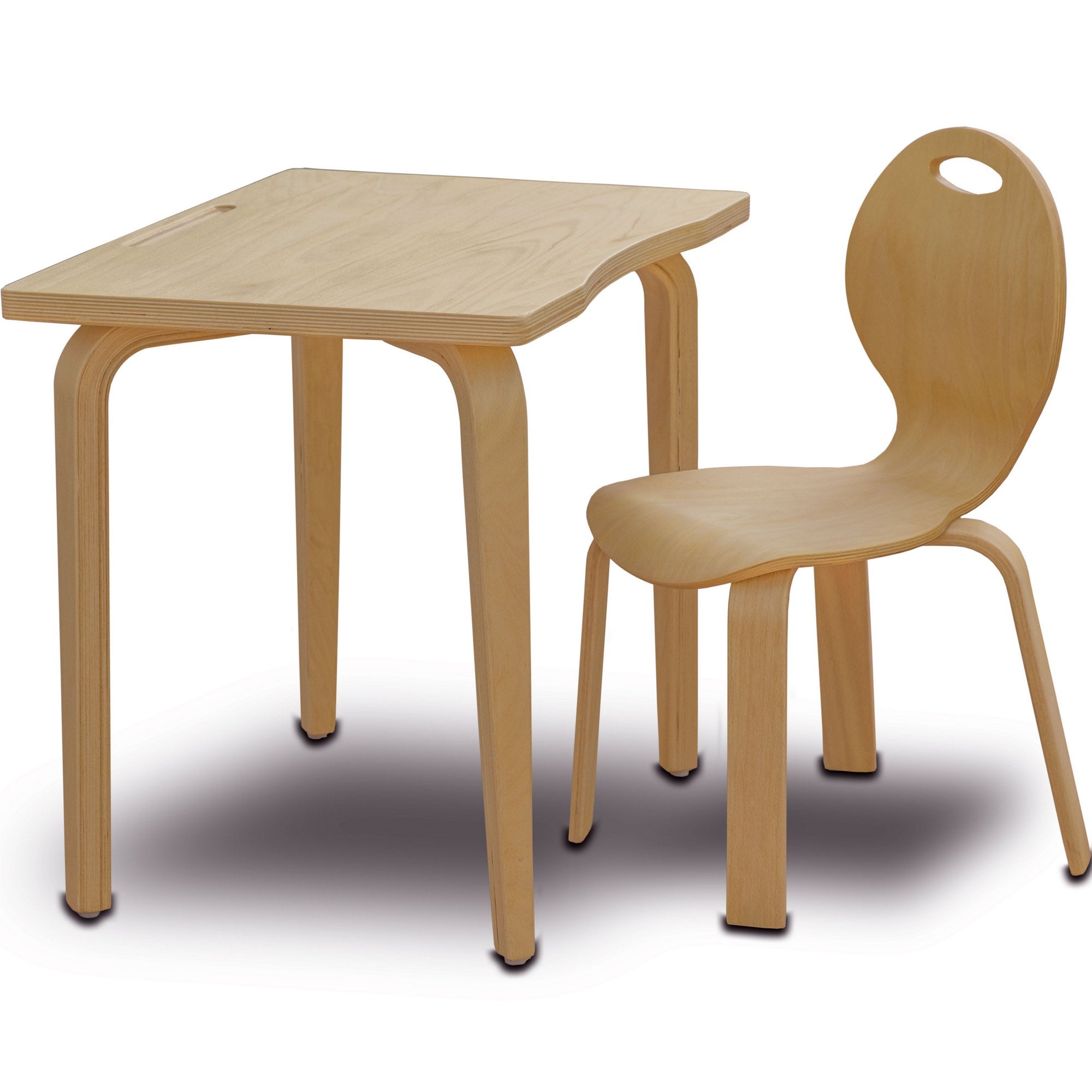Conjunto Pearl Mesa e Cadeiras em Madeira de Faia Natural (3 Peças)