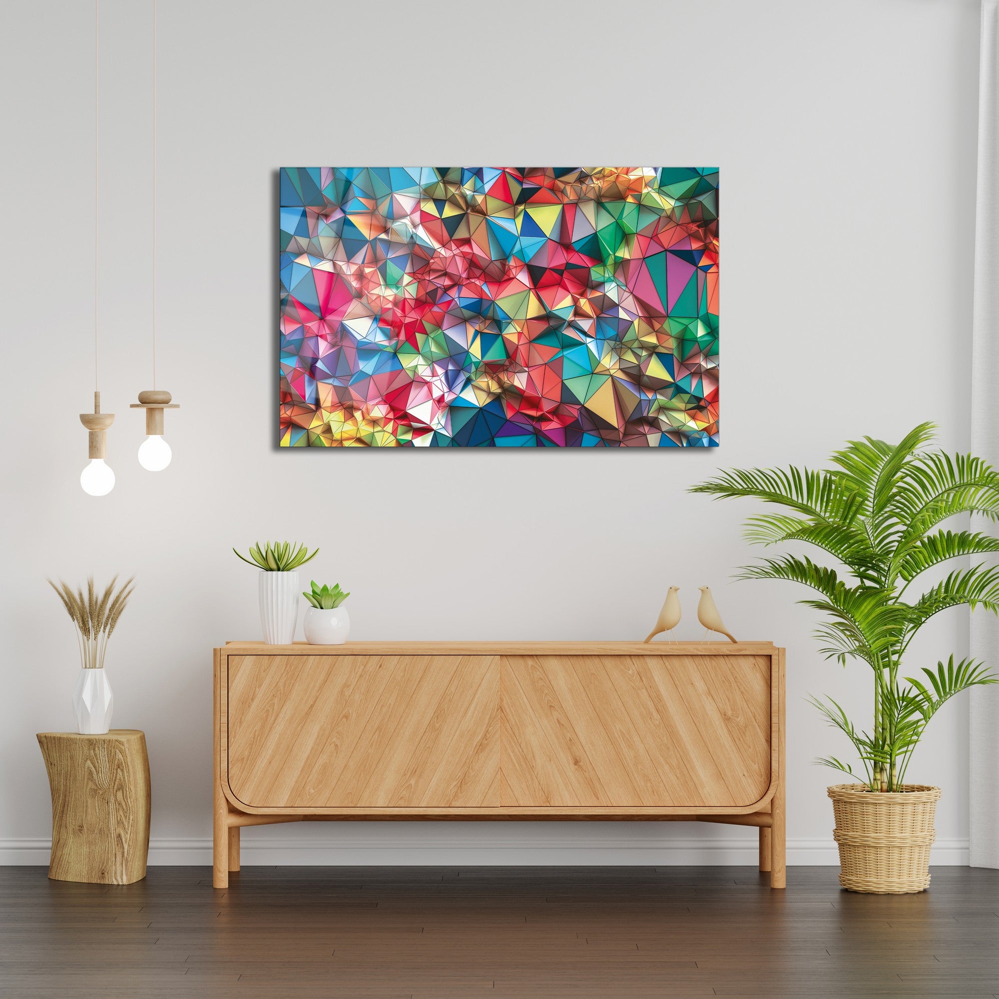Pintura elegante em vidro temperado, 46 x 72 cm, 100% vidro temperado (4 mm) | Arte de parede deslumbrante para decoração moderna, perfeita para casa e escritório