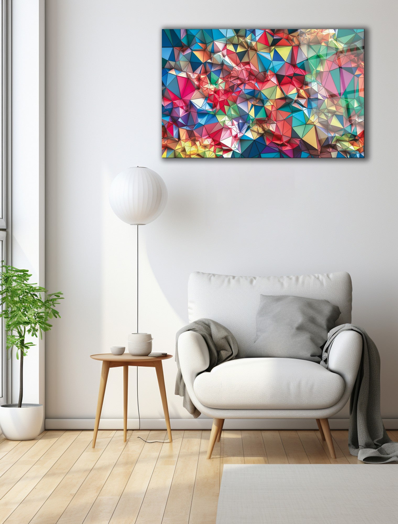 Pintura elegante em vidro temperado, 46 x 72 cm, 100% vidro temperado (4 mm) | Arte de parede deslumbrante para decoração moderna, perfeita para casa e escritório