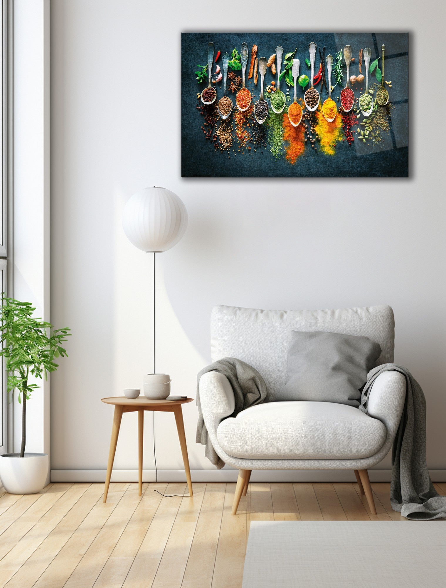 Pintura elegante em vidro temperado, 46 x 72 cm, 100% vidro temperado (4 mm) | Arte de parede deslumbrante para decoração moderna, perfeita para casa e escritório