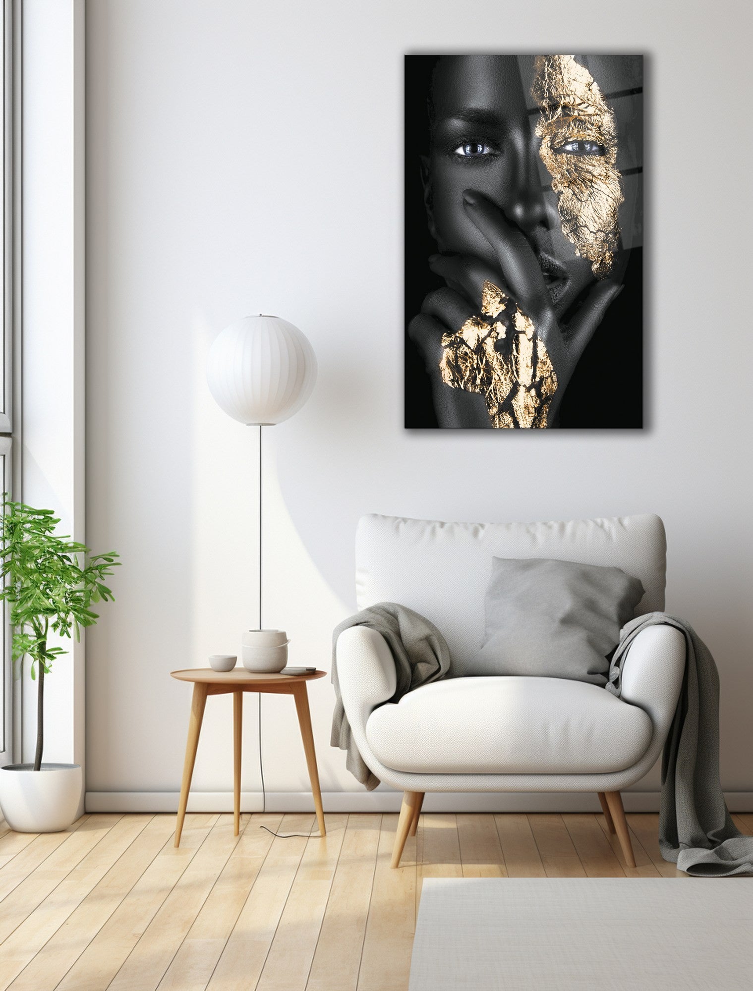 Pintura elegante em vidro temperado, 46 x 72 cm, 100% vidro temperado (4 mm) | Arte de parede deslumbrante para decoração moderna, perfeita para casa e escritório