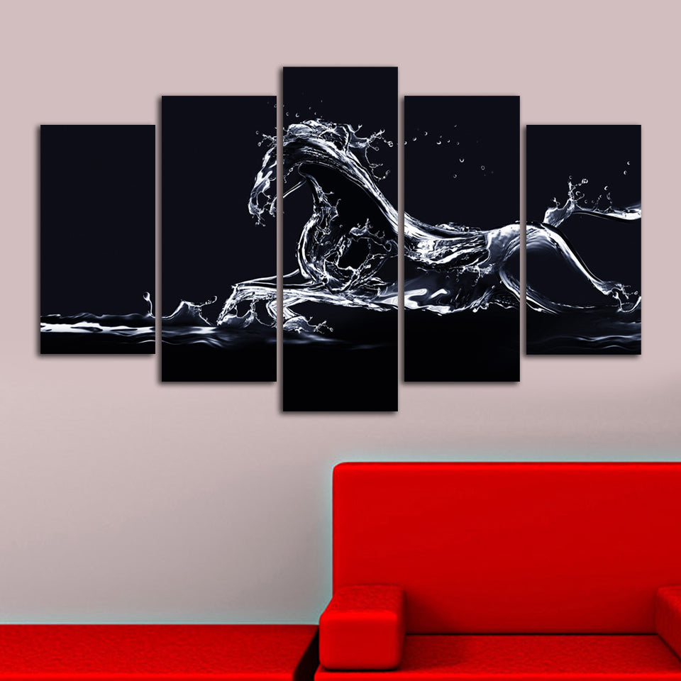 Pinturas Decorativas Elegantes em MDF (5 Peças), 100% MDF, 3 mm de Espessura | Tamanhos: 20x60 cm, 20x50 cm, 20x40 cm | Tamanho Total: 110x60 cm | Perfeito para Decoração de Casa