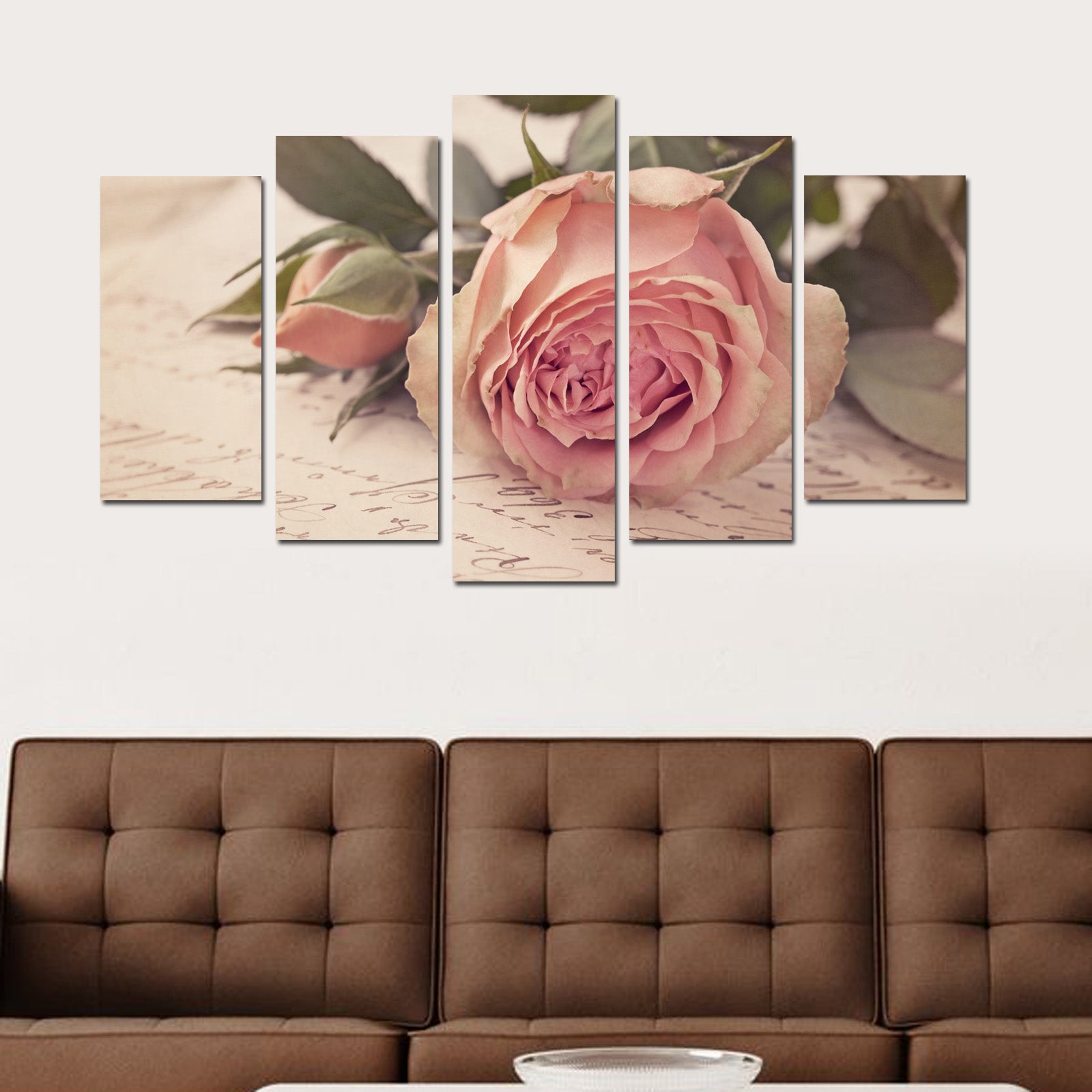 Pinturas Decorativas Elegantes em MDF (5 Peças), 100% MDF, 3 mm de Espessura | Tamanhos: 20x60 cm, 20x50 cm, 20x40 cm | Tamanho Total: 110x60 cm | Perfeito para Decoração de Casa