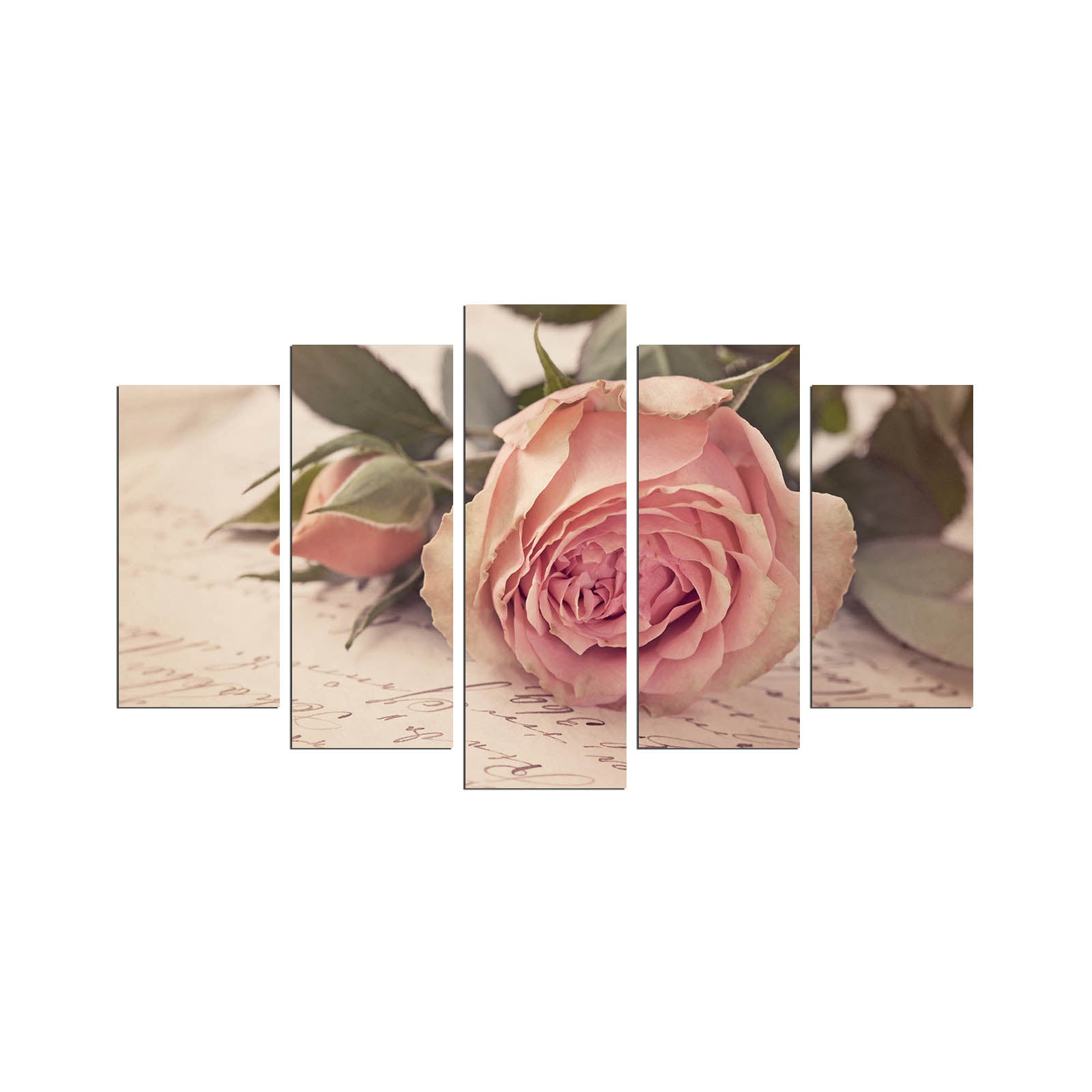 Pinturas Decorativas Elegantes em MDF (5 Peças), 100% MDF, 3 mm de Espessura | Tamanhos: 20x60 cm, 20x50 cm, 20x40 cm | Tamanho Total: 110x60 cm | Perfeito para Decoração de Casa