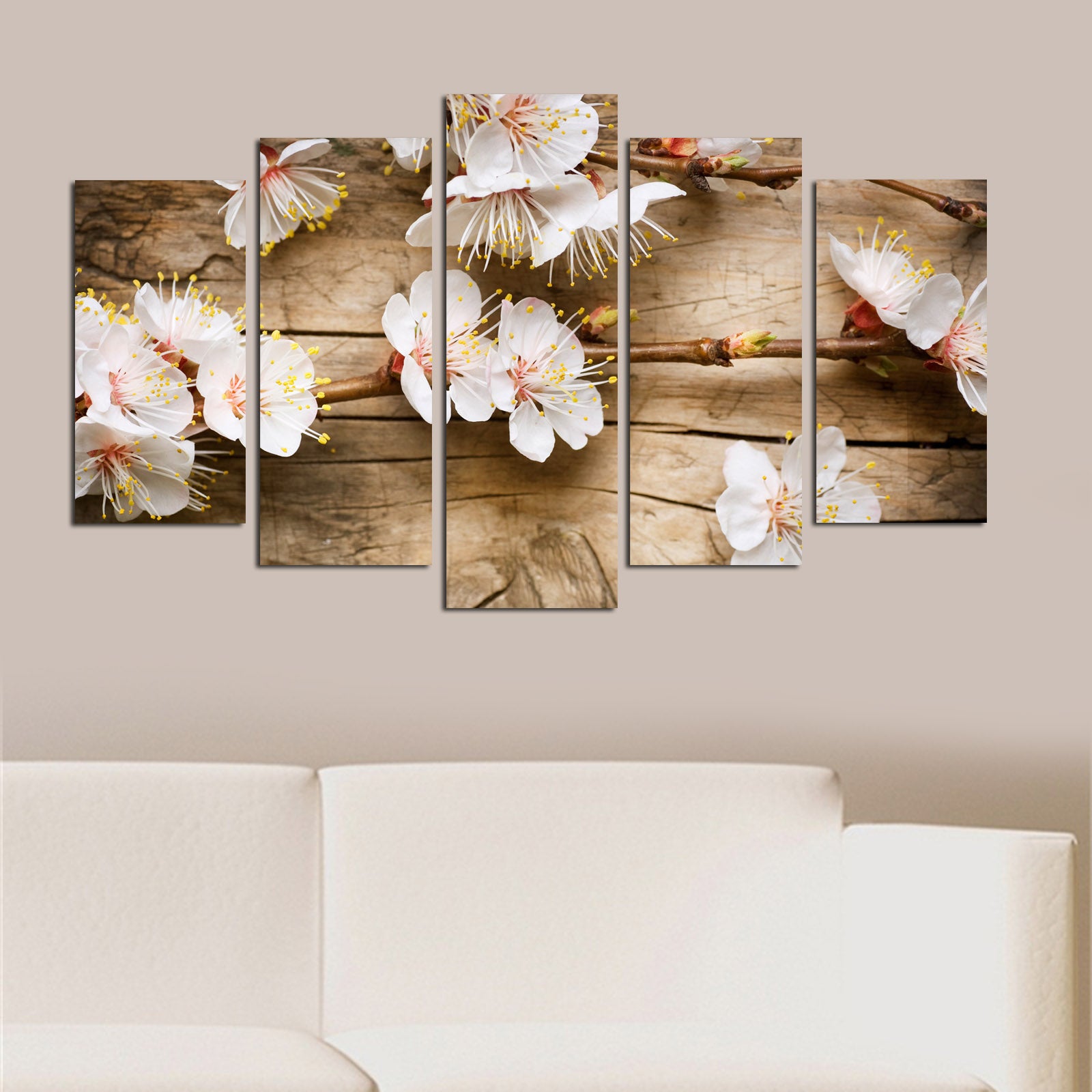 Pinturas Decorativas Elegantes em MDF (5 Peças), 100% MDF, 3 mm de Espessura | Tamanhos: 20x60 cm, 20x50 cm, 20x40 cm | Tamanho Total: 110x60 cm | Perfeito para Decoração de Casa