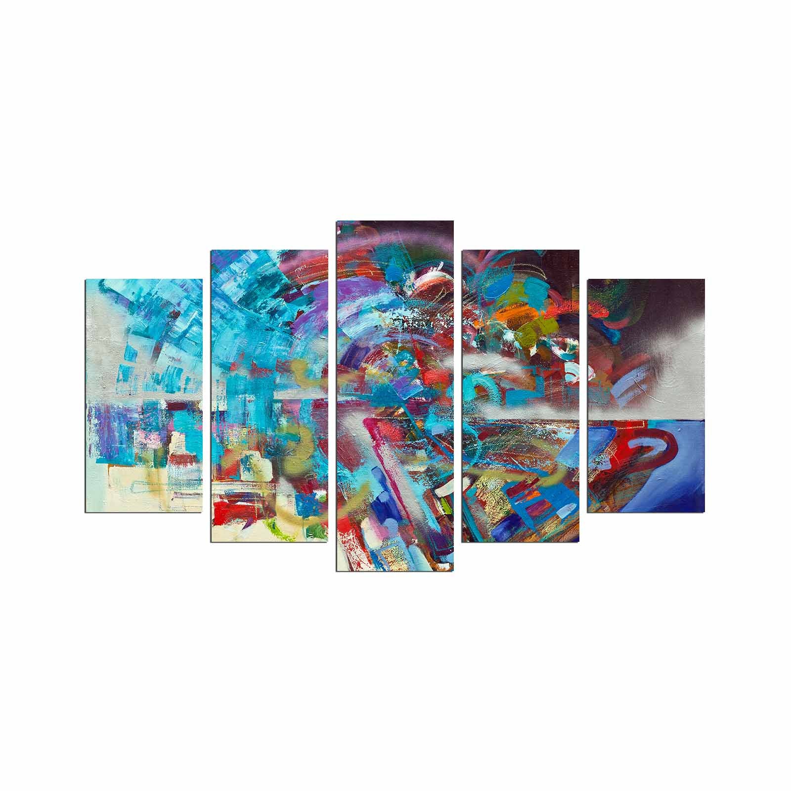 Pinturas Decorativas Elegantes em MDF (5 Peças), 100% MDF, 3 mm de Espessura | Tamanhos: 20x60 cm, 20x50 cm, 20x40 cm | Tamanho Total: 110x60 cm | Perfeito para Decoração de Casa