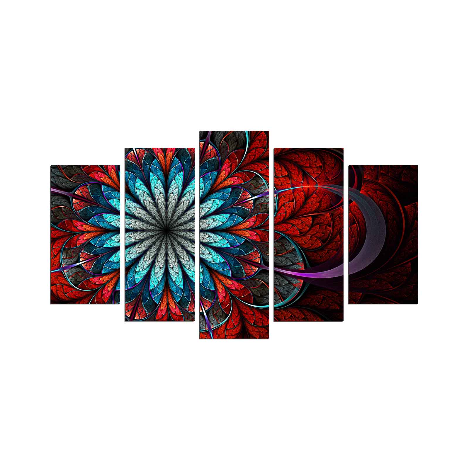 Quadro Decorativo MDF Multicolor (5 Peças) 110x60 cm – Esp. 3 mm | 5PMDF-48